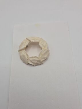 Cream Color Resin Brooch Vintage